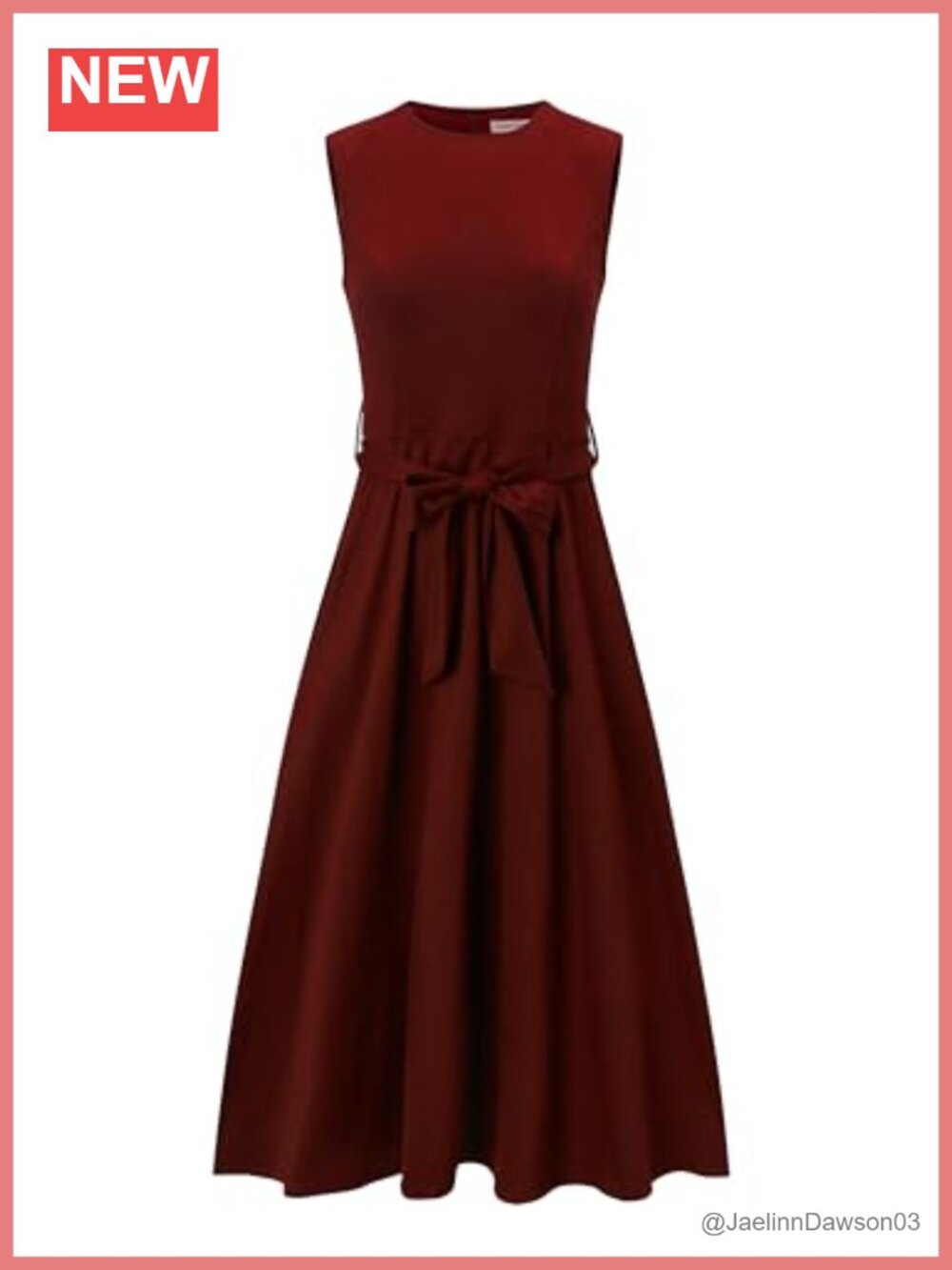 A-Line Midi Cocktail Dress Sleeveless Belted Wedding Guest Formal